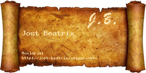 Jost Beatrix névjegykártya